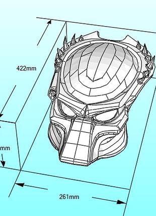 Маска хищника predator mask wolf hunter конструктор з картону паперкрафт papercraft ігровий персонаж пазл 3д фігура
