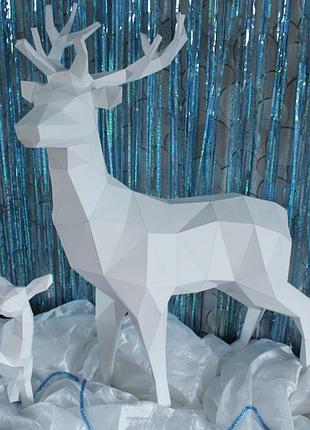 Paperkhan конструктор з картону 3d фігура олень паперкрафт papercraft подарунковий набір для творчості іграшка сувенір