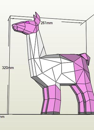 Paperkhan конструктор з картону 3d фігура лама коза верблюд паперкрафт papercraft подарунковий набір для творчості іграшка сувені
