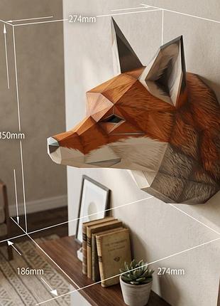 Paperkhan конструктор з картону мамонт лис лисиця трофейі papercraft 3d фігура полігональна набір подарок сувенір антистрес