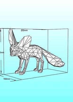 Paperkhan конструктор з картону лис лиса лисица пазл орігамі papercraft 3d фігура полігональна набір подарок сувенір антистрес