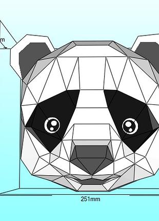 Маска панди панда медвідь panda mask конструктор з картону паперкрафт papercraft ігровий персонаж пазл 3д фігура