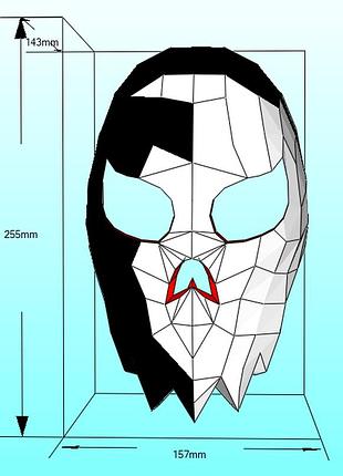 Маска маска смерті death mask конструктор з картону паперкрафт papercraft ігровий персонаж пазл 3д фігура