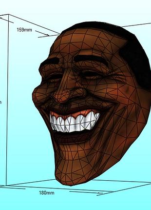 Маска барака обами obama mask pay day 2 конструктор з картону паперкрафт papercraft ігровий персонаж пазл 3д фігура