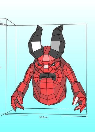 Paperkhan конструктор з картону демон диявол 3d фігура character hero персонаж герой паперкрафт набір пазл орігамі papercraft
