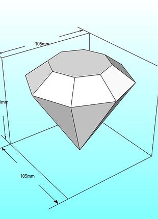 Paperkhan конструктор з картону діамант алмаз 3d фігура papercraft паперкрафт модель пазл орігамі набір для творчості подарунок