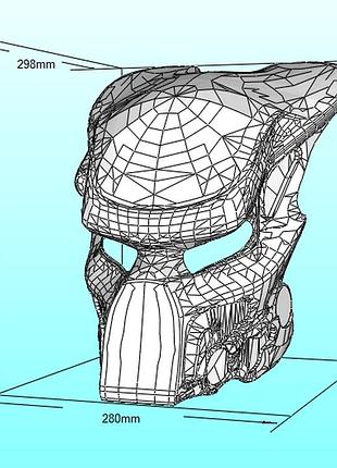 Маска хижака мисливця predator mask elder hunter конструктор з картону паперкрафт papercraft ігровий персонаж пазл 3д фігура