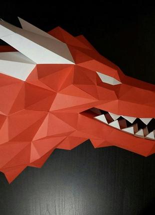 Paperkhan конструктор з картону дракон пазл орігамі papercraft 3d фігура полігональна набір подарок сувенір антистрес іграшка
