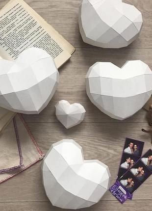 Paperkhan набір для створення 3d фігур серце валентинка откритка паперкрафт papercraft день закоханих подарунок іграшка сувенір