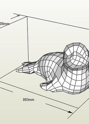 Paperkhan конструктор из картона 3d тюлень морж ламантин паперкрафт papercraft набор для творчества игрушка