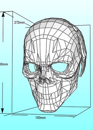Шолом чорний black helmet конструктор з картону паперкрафт papercraft ігровий персонаж пазл 3д фігура