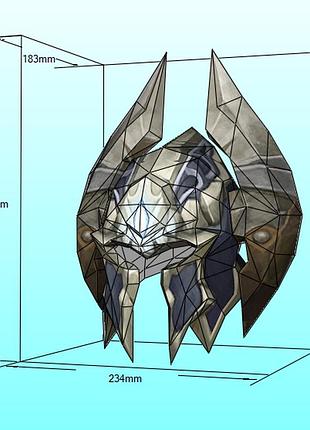 Шолом варкрафт wow helmet world of warcraft конструктор з картону паперкрафт papercraft ігровий персонаж пазл 3д фігура
