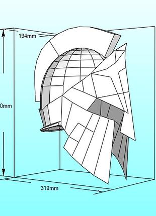 Шолом спартанський sparta helmet конструктор з картону паперкрафт papercraft ігровий персонаж пазл 3д фігура