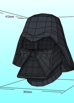 Шлем helmet дарт вейдер зоряні війни star waмаска mask конструктор з картону паперкрафт papercraft ігровий персонаж пазл 3д фігура