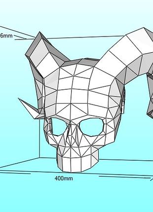 Шлем helmet череп овен маска mask конструктор з картону паперкрафт papercraft ігровий персонаж пазл 3д фігура