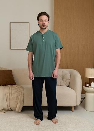 Пижама мужская футболкка со штанами трикотажная tom john батал размер 2xl, 3xl, 4xl, 5xl