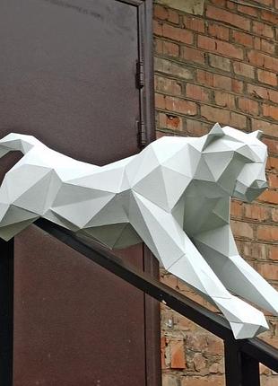 Paperkhan конструктор з картону кіт пума пантера ягуар пазл орігамі papercraft 3d фігура полігональна набір подарок сувенір антис