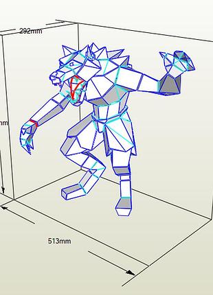 Paperkhan конструктор из картона волк вервульф papercraft 3d фигура развивающий набор антистресс