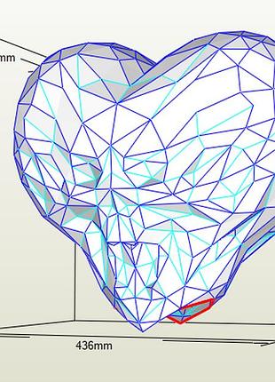 Paperkhan набір для створення 3d фігур серце валентинка откритка паперкрафт papercraft день закоханих подарунок іграшка сувенір