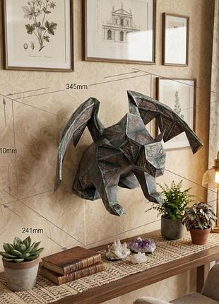 Paperkhan конструктор з картону 3d фігура горгулія собака пес паперкрафт papercraft подарунковий набір для творчості сувенір