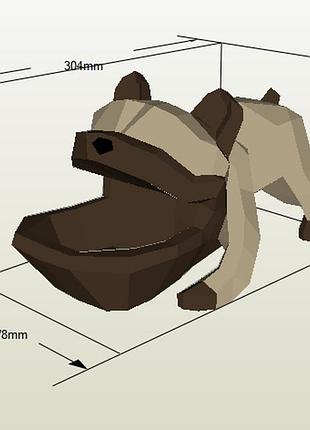 Paperkhan конструктор з картону собака пес пазл орігамі papercraft 3d фігура полігональна набір подарок сувенір антистрес