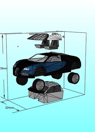 Paperkhan конструктор из картона bugatti veyron з салоном маштабная модель паперкрафт papercraft набор для творчества игруш