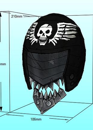 Шолом зеро “приречений” doomed helmet borderlands конструктор з картону паперкрафт papercraft ігровий персонаж пазл 3д фігура