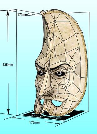 Шлем helmet місяць moon маска mask конструктор з картону паперкрафт papercraft ігровий персонаж пазл 3д фігура