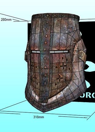 Шлем helmet лицарь воън солдат маска mask конструктор з картону паперкрафт papercraft ігровий персонаж пазл 3д фігура