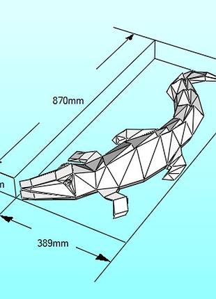 Paperkhan конструктор з картону алігатор крокодил рептилія пазл орігам papercraft фігура полігональна набір подарок сувенір антис