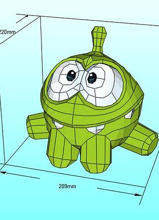 Om nom character hero 3d фигура арт. 250.8.60 ам ням персонаж герой паперкрафт papercraft disney дисней