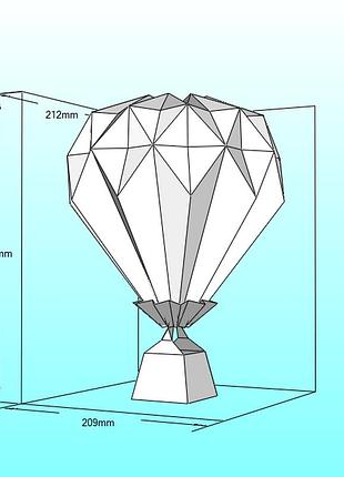 Paperkhan конструктор з картону 3d модель паперкрафт papercraft повітряна куля дирижабль літак ракета техніка транспорт