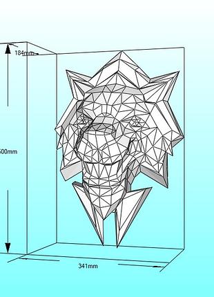 Paperkhan конструктор из картона лев голова котик кошка кот котенок оригами паперкрафт papercraft пазл набор подарок 3d фигура