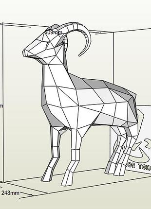 Paperkhan конструктор з картону 3d фігура антилопа коза козел паперкрафт papercraft подарунковий набір для творчості іграшка сувен