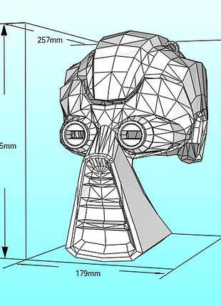 Маска кабала kabal mask мортал комбат конструктор з картону паперкрафт papercraft ігровий персонаж пазл 3д фігура