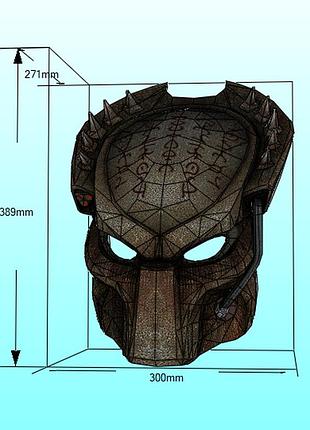 Шлем helmet predator хижак маска mask конструктор з картону паперкрафт papercraft ігровий персонаж пазл 3д фігура