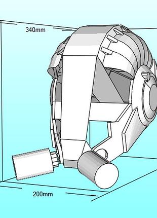 Шолом deep black helmet конструктор з картону паперкрафт papercraft ігровий персонаж пазл 3д фігура