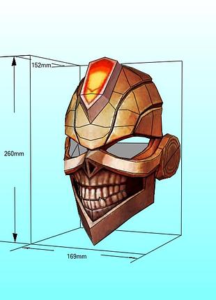Шлем helmet ghost rider маска mask конструктор з картону паперкрафт papercraft ігровий персонаж пазл 3д фігура