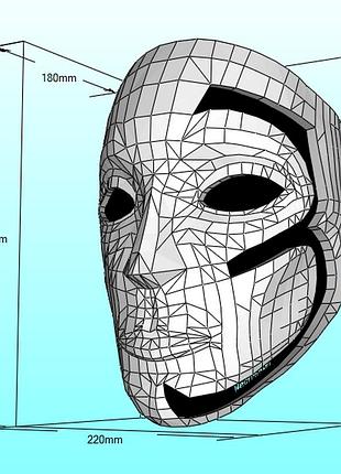 Маска джонні johnny 3 tears mask hollywood undead конструктор з картону паперкрафт papercraft ігровий персонаж пазл 3д фігура