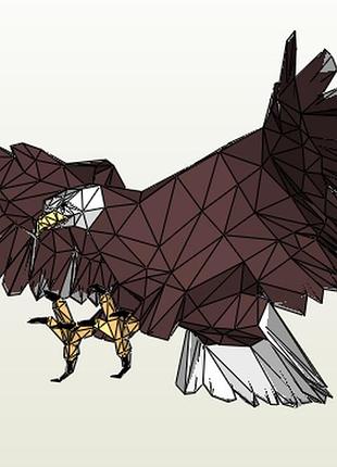 Paperkhan конструктор из картона 3d птица орёл сокол паперкрафт papercraft набор для творчества игрушка суверн