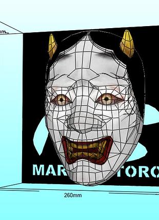Шлем helmet diablo диявол дракула граф вампір маска mask конструктор з картону паперкрафт papercraft персонаж пазл 3д фігура