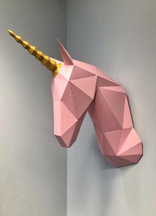 Paperkhan конструктор з картону 3d фігура кінь єдиногріг паперкрафт papercraft подарунковий набір для творчості іграшка сувенір