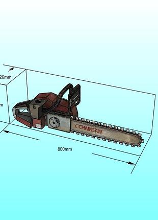 Paperkhan конструктор з картону бензопила 3d фігура papercraft паперкрафт модель пазл орігамі набір для творчості подарунок інтер