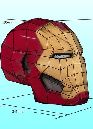 Шлем helmet ironman залізна людина маска mask конструктор з картону паперкрафт papercraft ігровий персонаж пазл 3д фігура