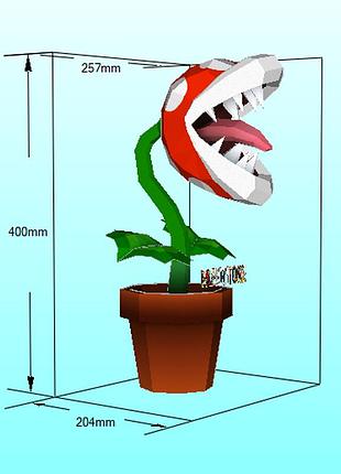 Paperkhan planta piranha character hero 3d фигура арт. 400.14 растение пиранья персонаж герой паперкрафт