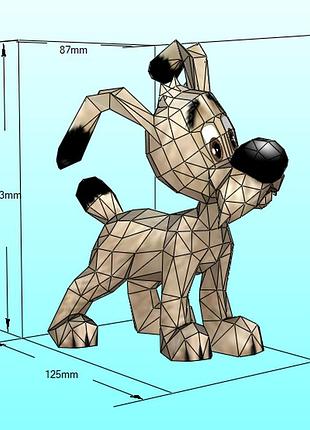 Paperkhan idefix dog character hero 3d фігура арт. 152.4.125 ідефікс собака персонаж герой конструктор паперкрафт disney дисней