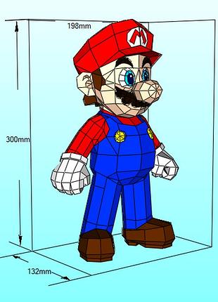 Paperkhan mario character hero 3d фігура арт. 300.14.140 маріо персонаж герой конструктор з картону паперкрафт disney дисней