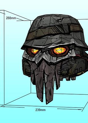 Шолом бандита bandit helmet borderlands 2 конструктор з картону паперкрафт papercraft ігровий персонаж пазл 3д фігура