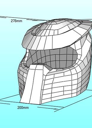 Шолом хижак predator helmet конструктор з картону паперкрафт papercraft ігровий персонаж пазл 3д фігура