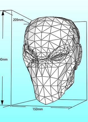 Шолом дефстроука deathstroke helmet конструктор з картону паперкрафт papercraft ігровий персонаж пазл 3д фігура